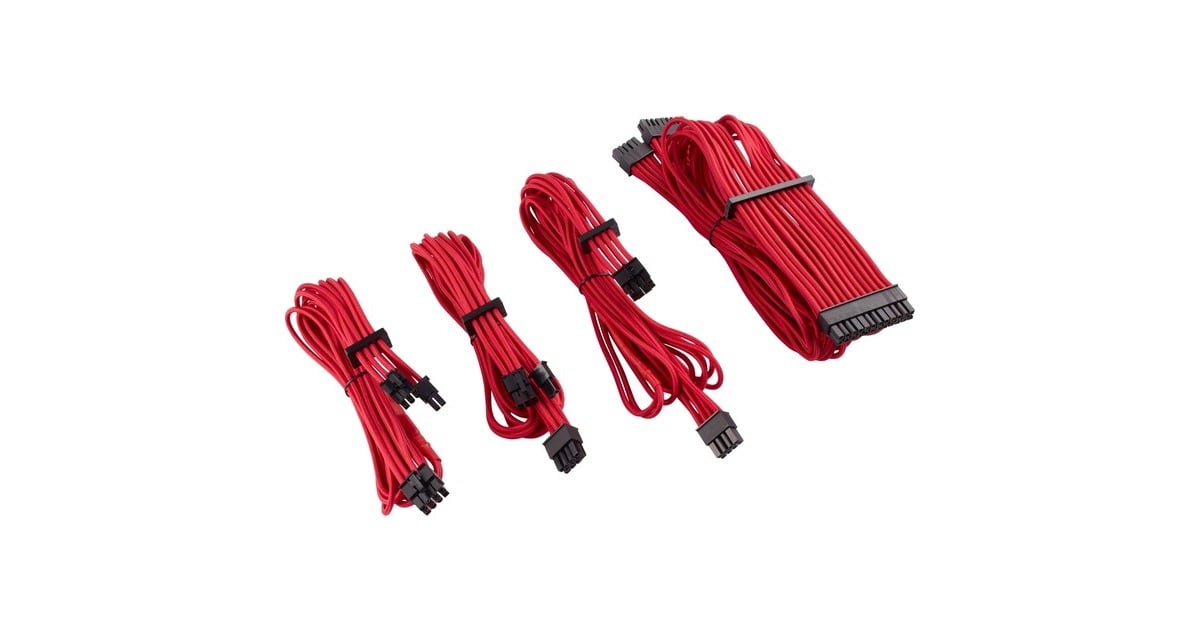 CorsairPremium Individually Sleeved PSU Starter Kit Type 4 Gen 4 kabel  (Rood, 8-delig)