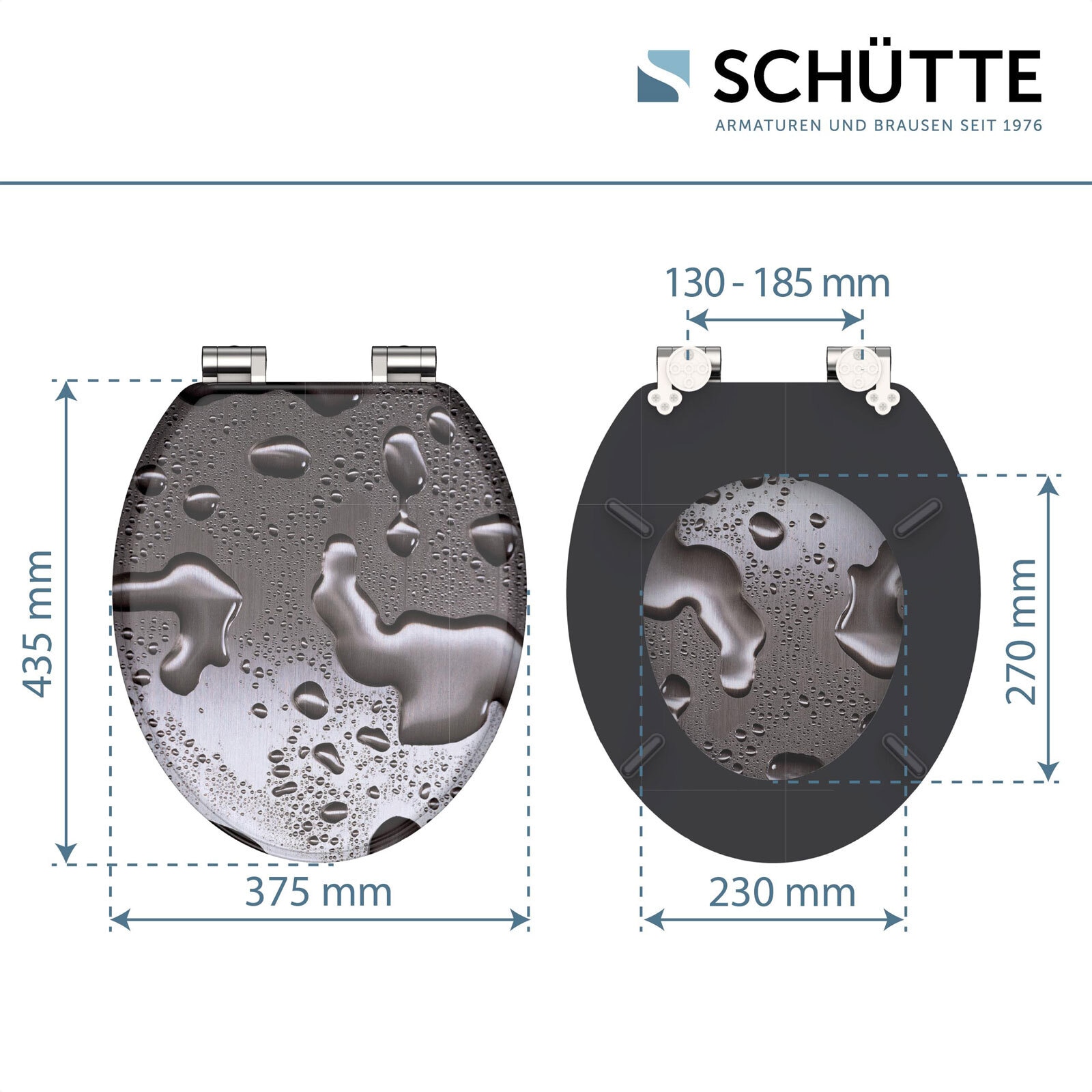 SCHÜTTE WC-Sitz Grey Steel 43,5 x 37,5 x 4,5 cm
