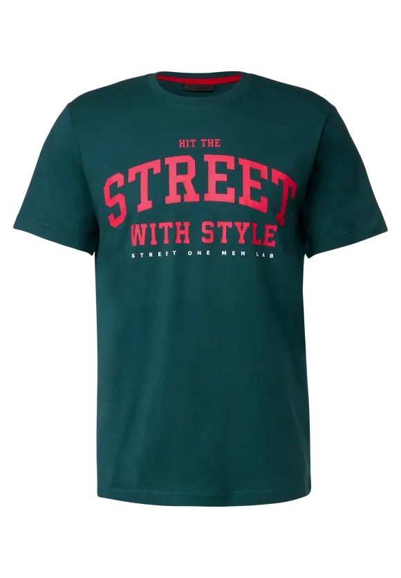 T-Shirt mit Frontprint - oxford green