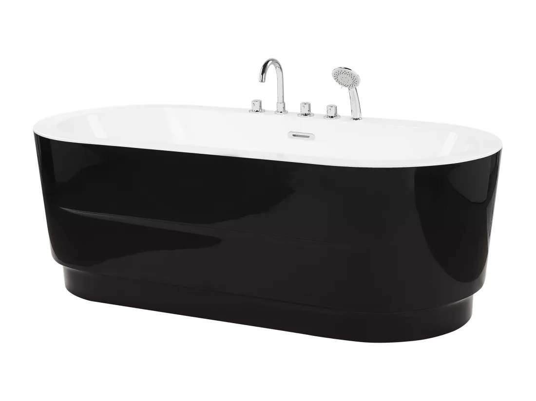 Baignoire îlot noire avec robinets 170 x 80 cm EMPRESA