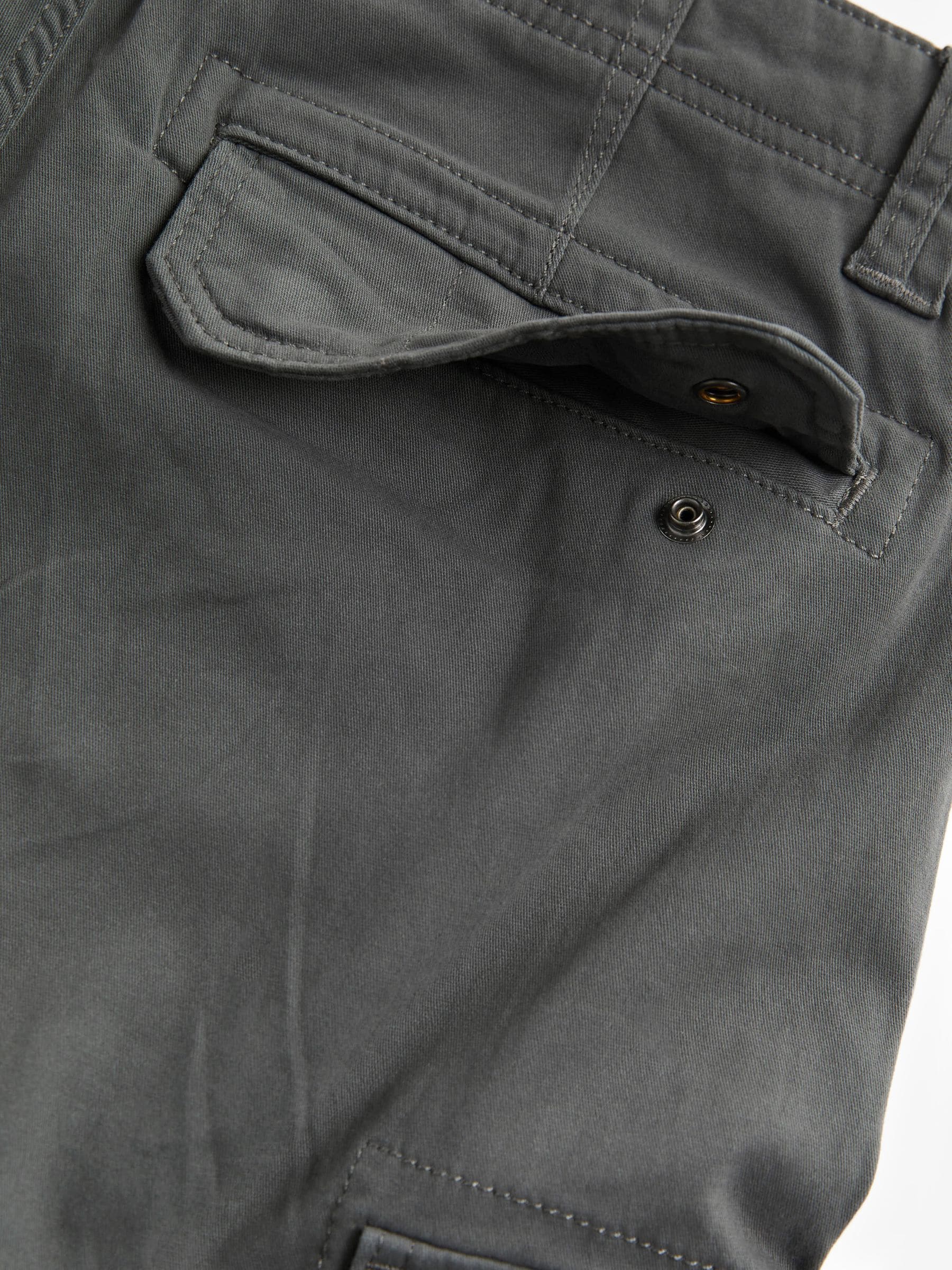Zwart/antraciet - Slim Fit - Verpakking van 2 stretch-cargobroeken met hoog katoengehalte