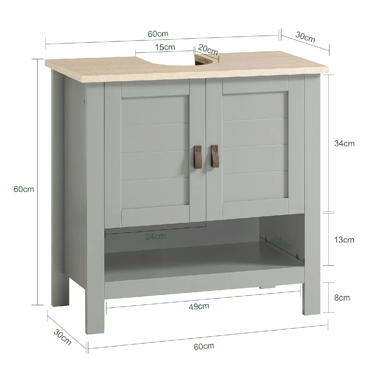 SoBuy BZR69-HG Meuble sous lavabo