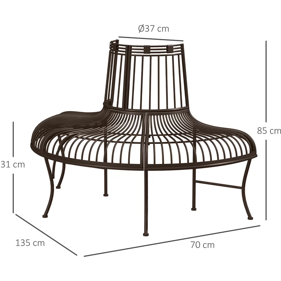Outsunny Baumbank für Bäume mit einem Durchmesser von 37 cm braun