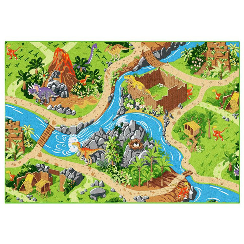 Køb Rebel Roads Dino World Gulvtæppe - 95 X 133 Cm