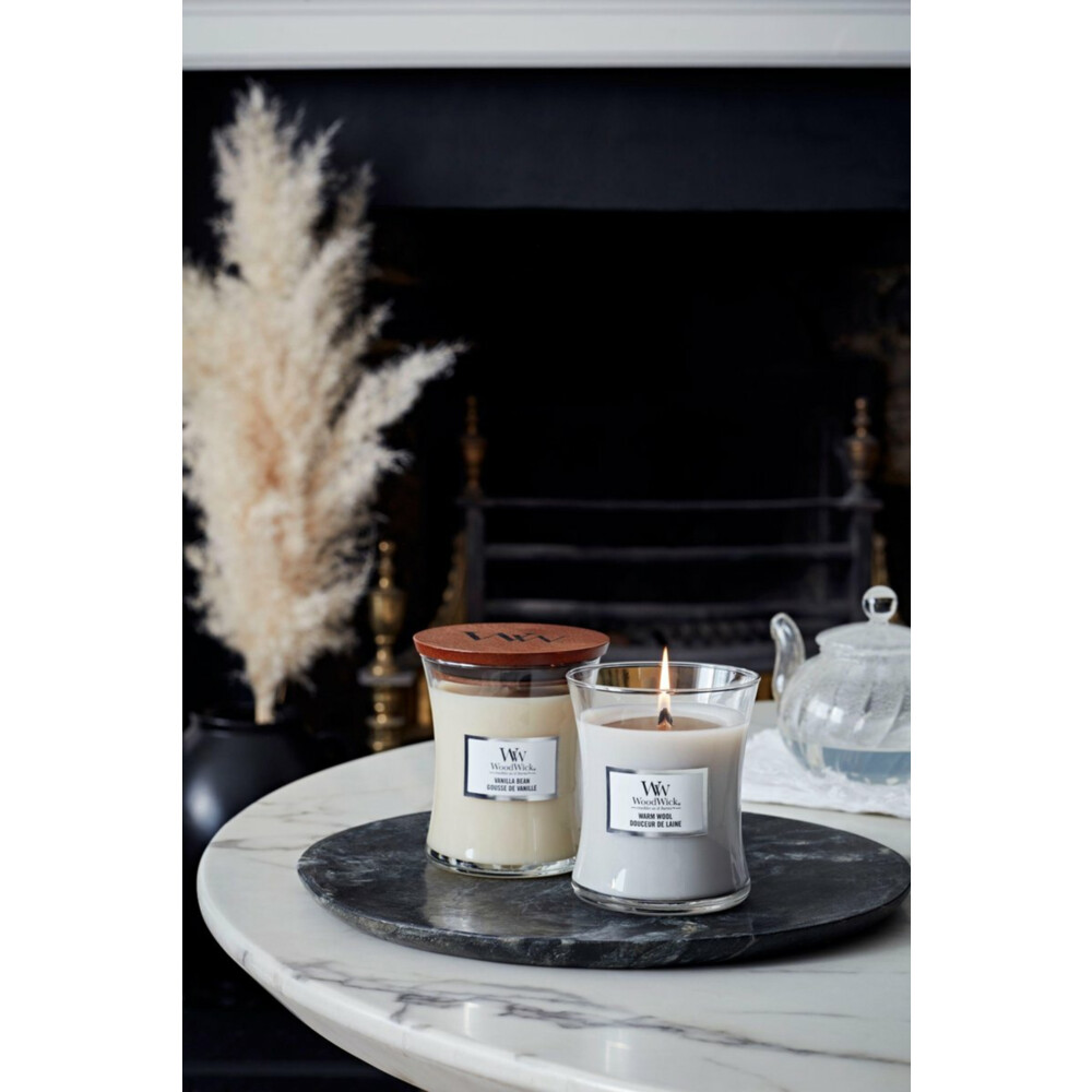 4x WoodWick Geurkaars Medium Warm Wool275 gr