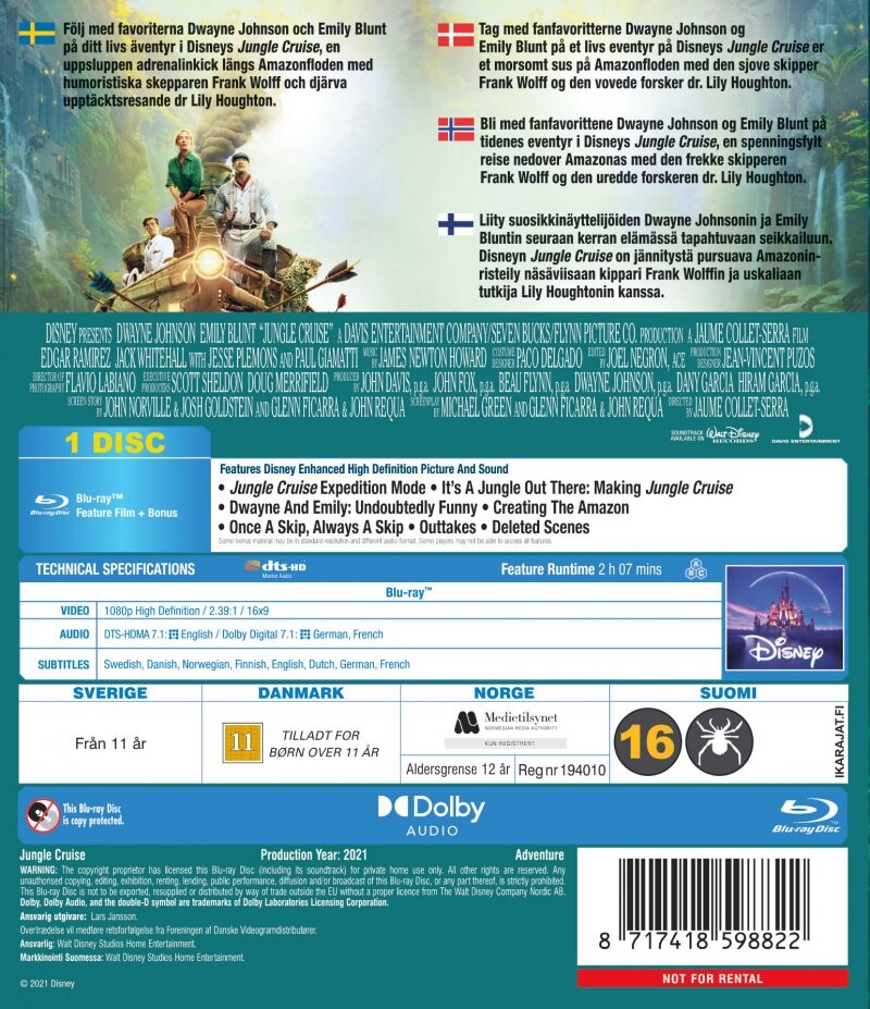 Jungle Cruise - 2021 - Blu-Ray