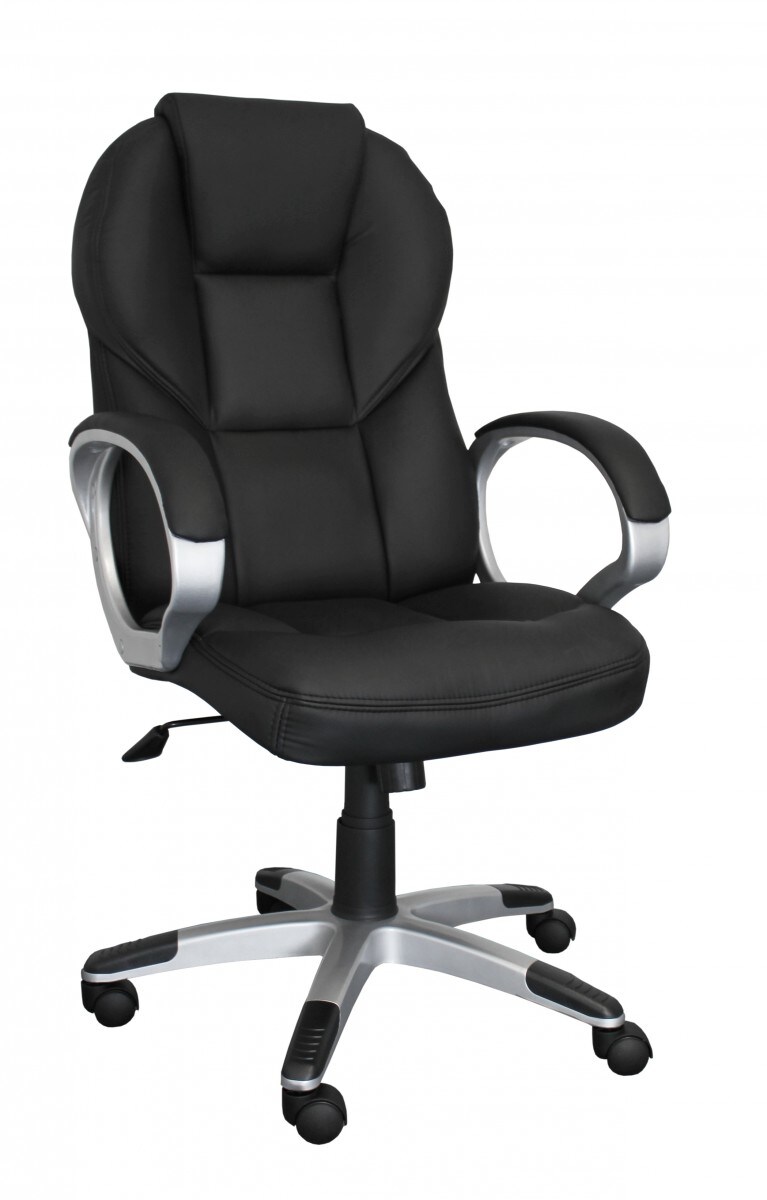 KADIMA DESIGN Chefsessel PALERMO, Lendenwirbelstütze, Wippmechanik, Nylon-Fußkreuz, schwarz/braun