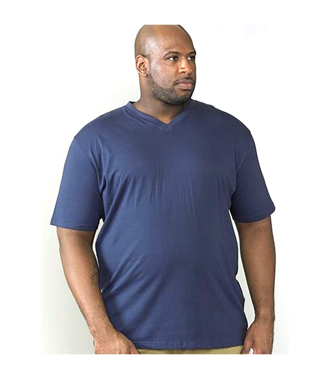 Duke - T-shirt col V SIGNATURE-1 - Homme (Bleu marine) - UTDC166