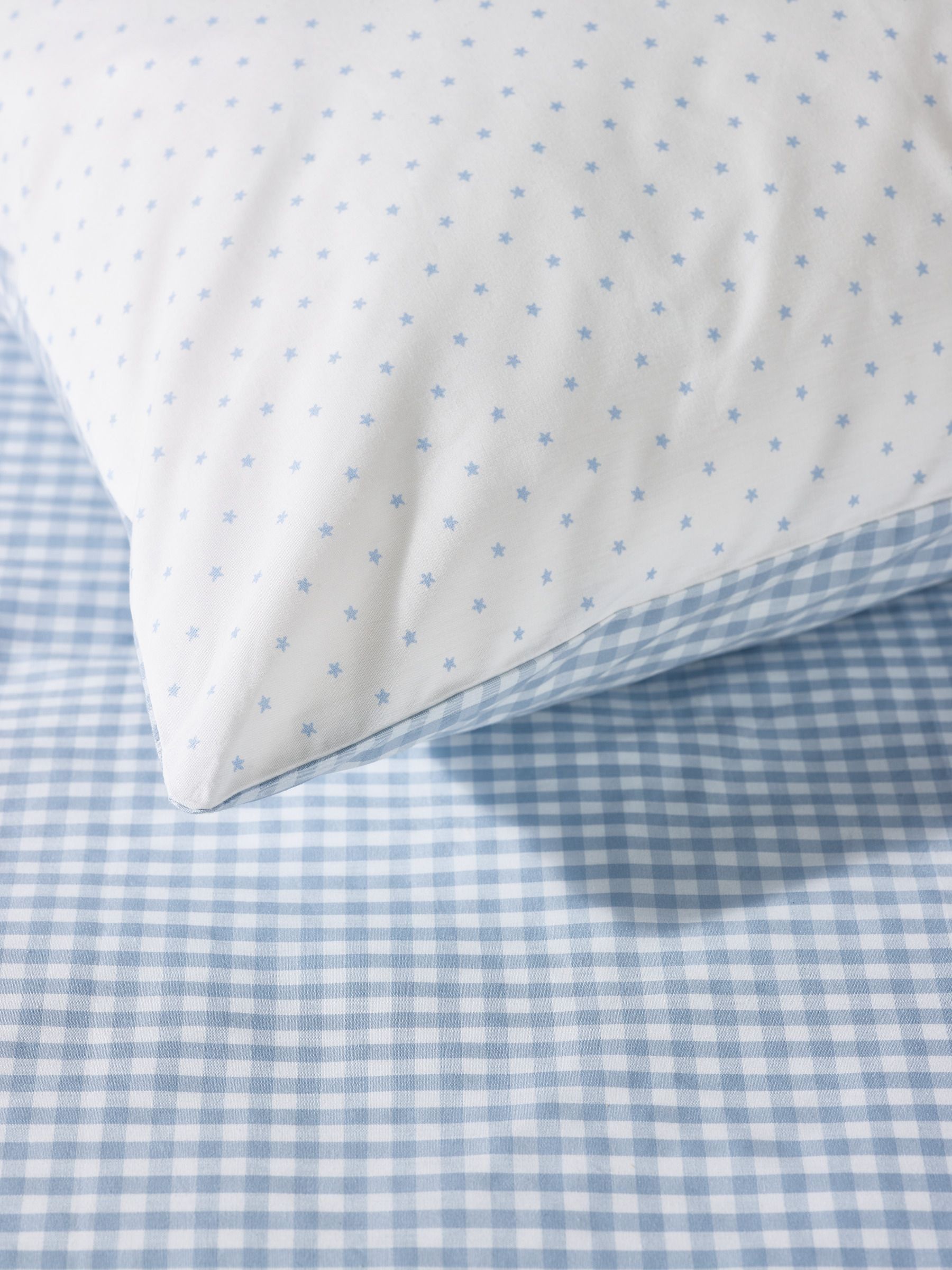 The White Company 100% Cotton Dusty Star Gingham Double Fitted Sheet