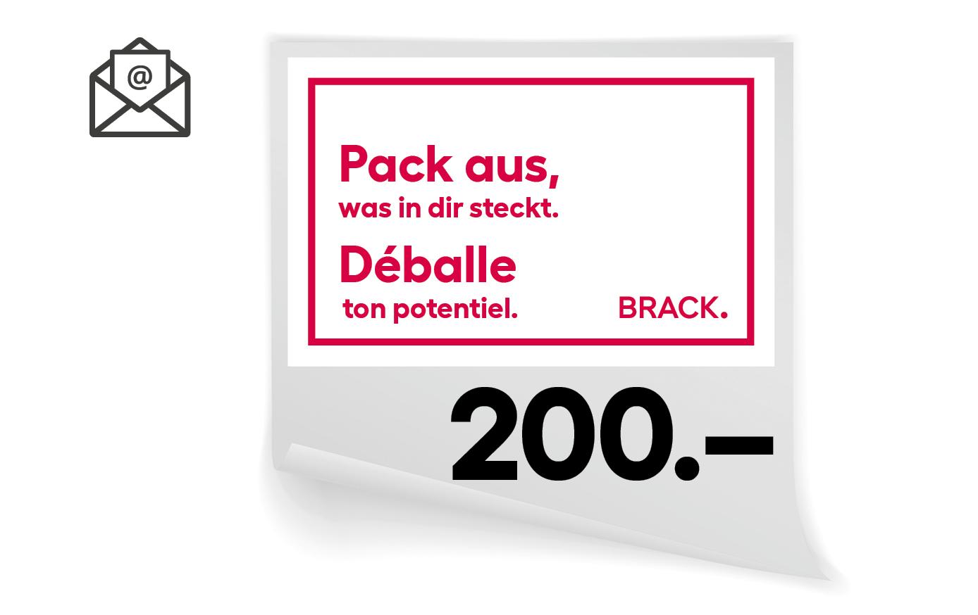 Online-Geschenkgutschein CHF 200.-<br>Online-Geschenkgutscheine – Lieferung per E-Mail!