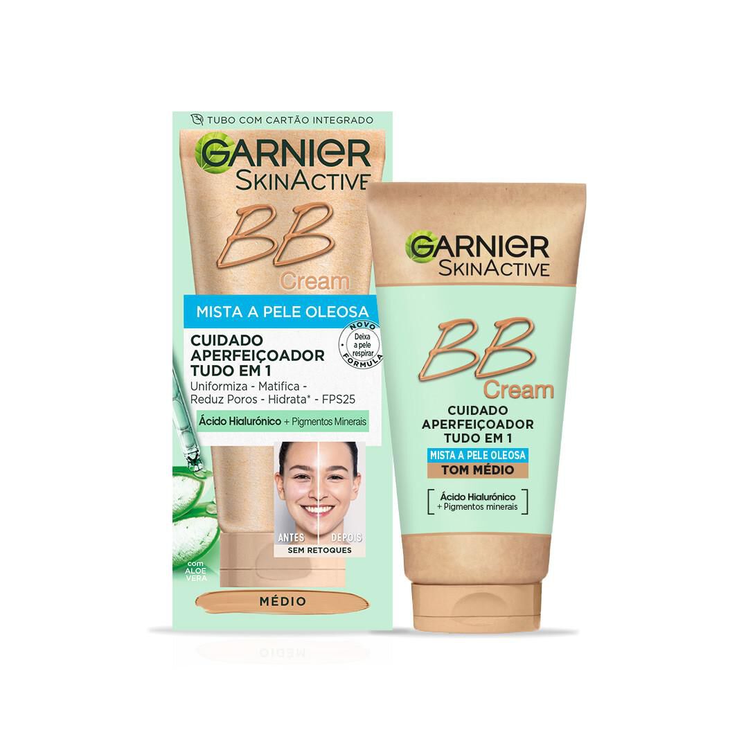 GARNIER  SkinActive BB Cream Matificante para Peles Mistas a Oleosas FPS25 (Tom Médio) - 40ml