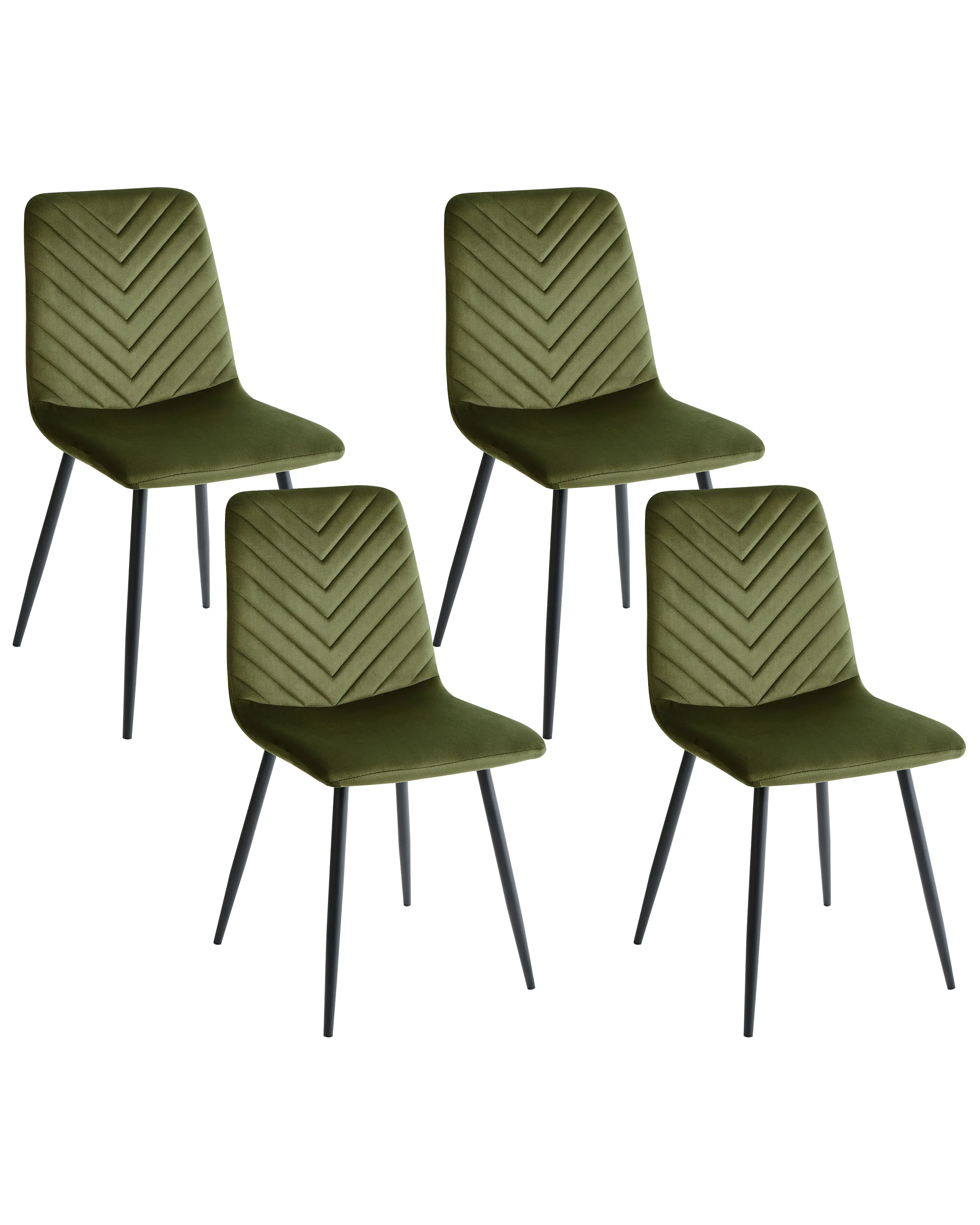 Set van 4 eetkamerstoelen HAVRE Fluweel Olijfgroen