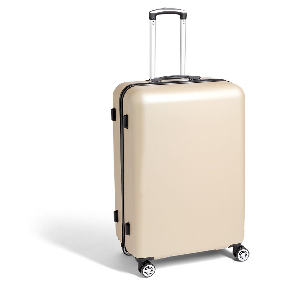 Valise cabine rigide trolley 4 roulettes 104L couleur ivoire