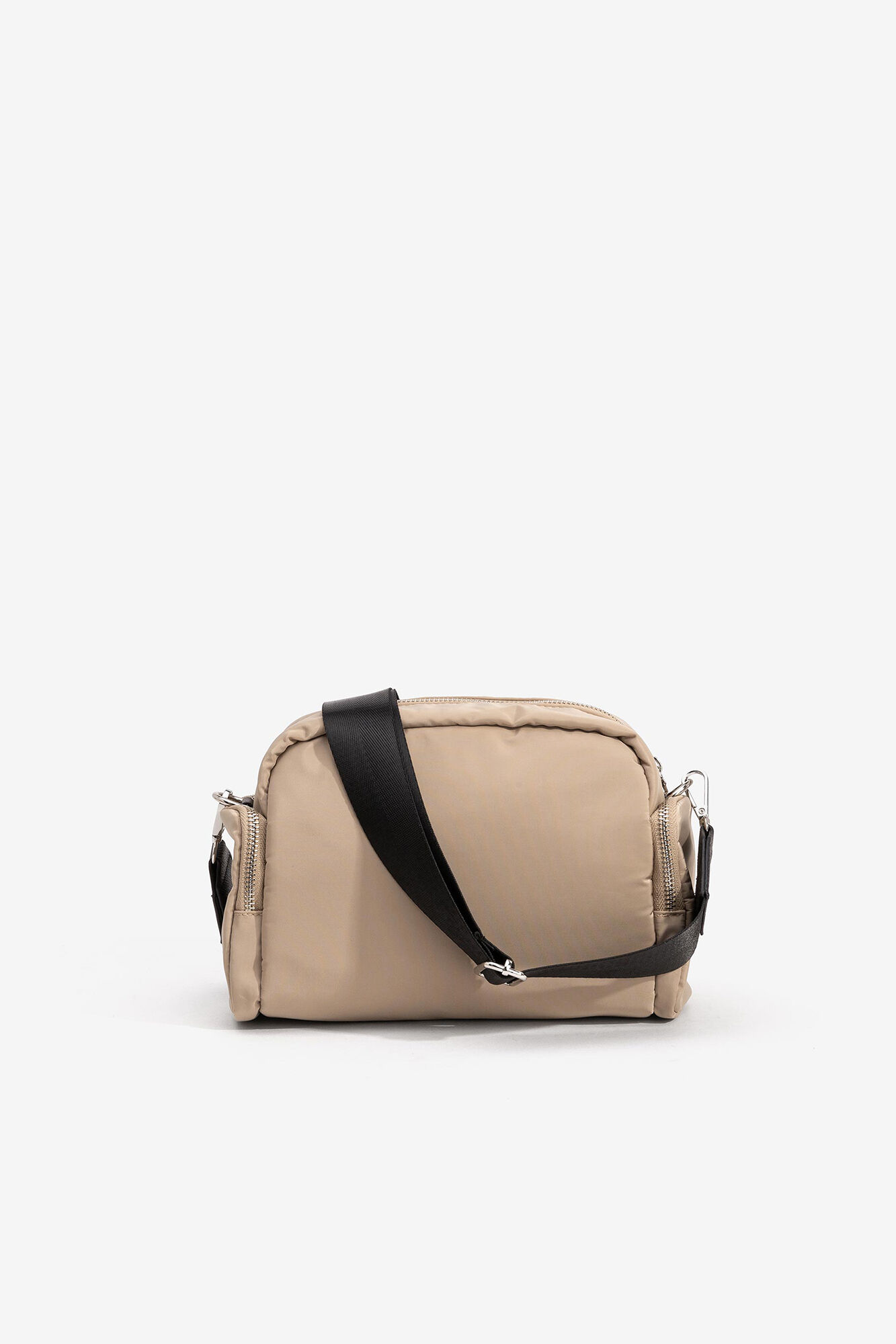 Bolsa transversal de nylon - bege