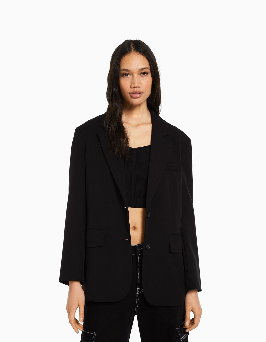 Blazer feminino de corte amplo