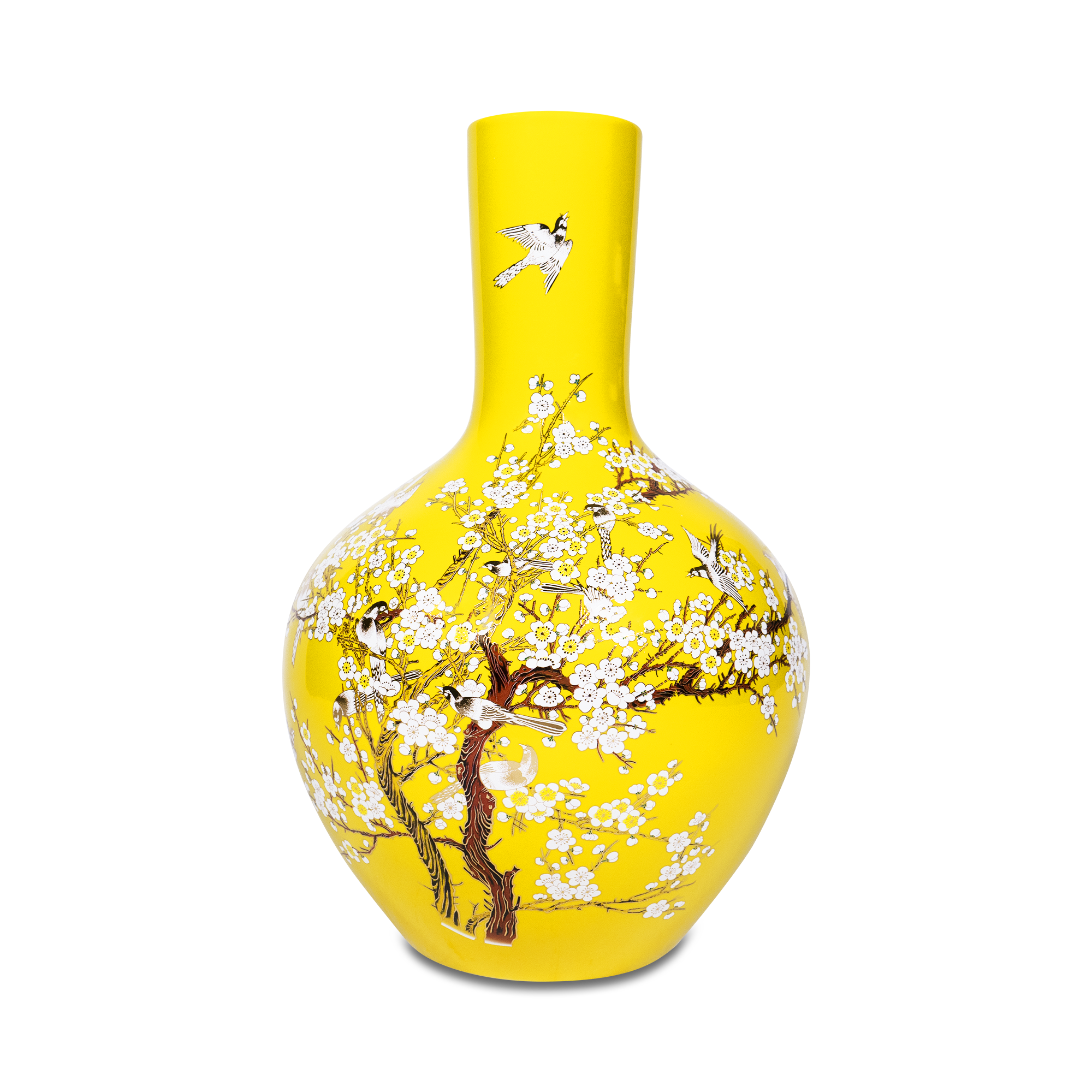 Bloemenvaas geel L Vaas geel bloemen L