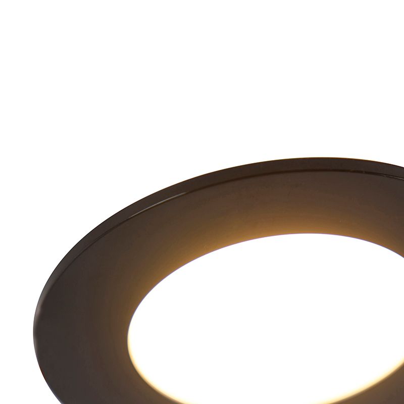 Set van 6 inbouwspots zwart incl. LED 3-staps dimbaar IP65 - Blanca