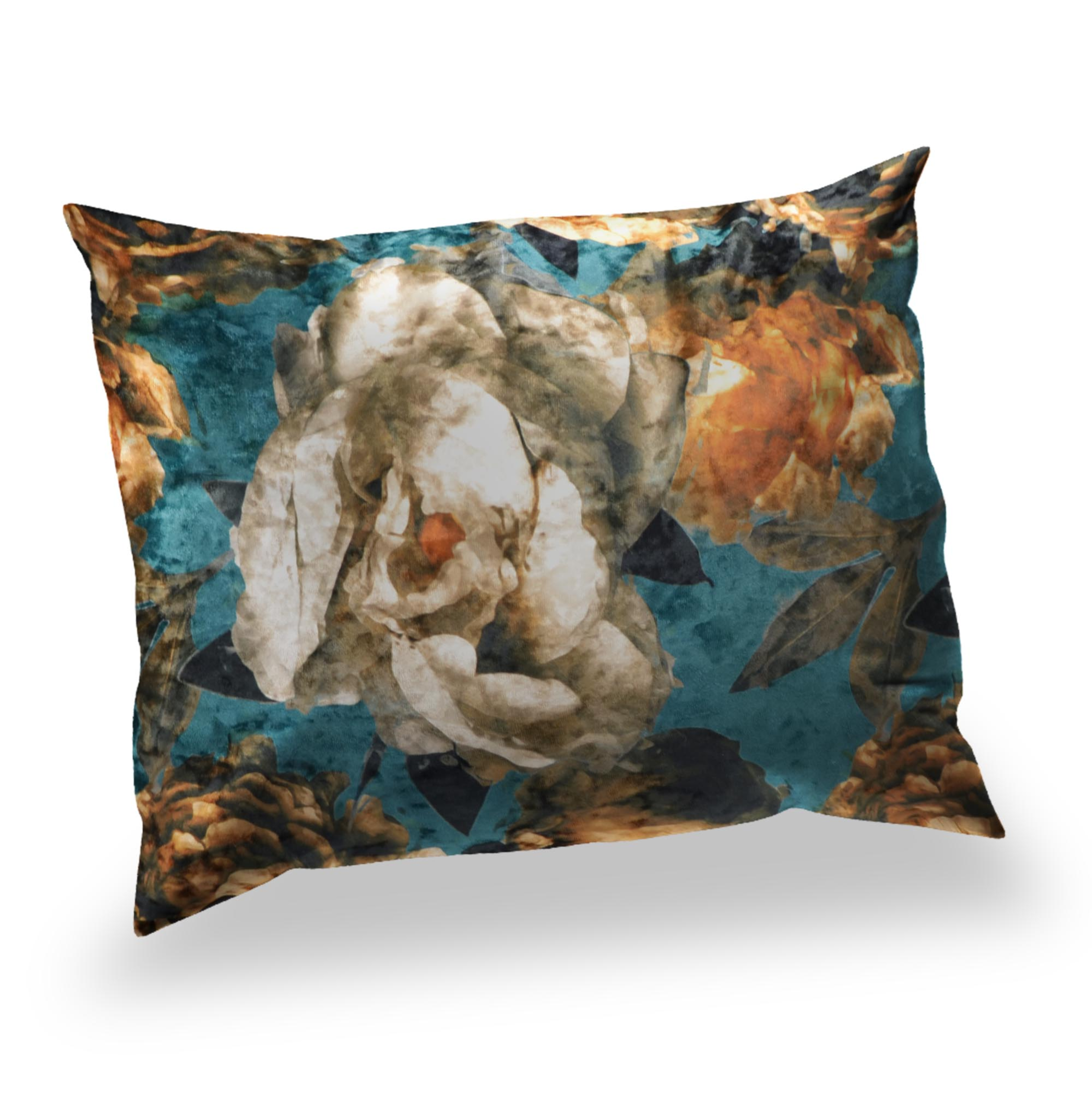 Kussen antique rose petrol 40 x 60