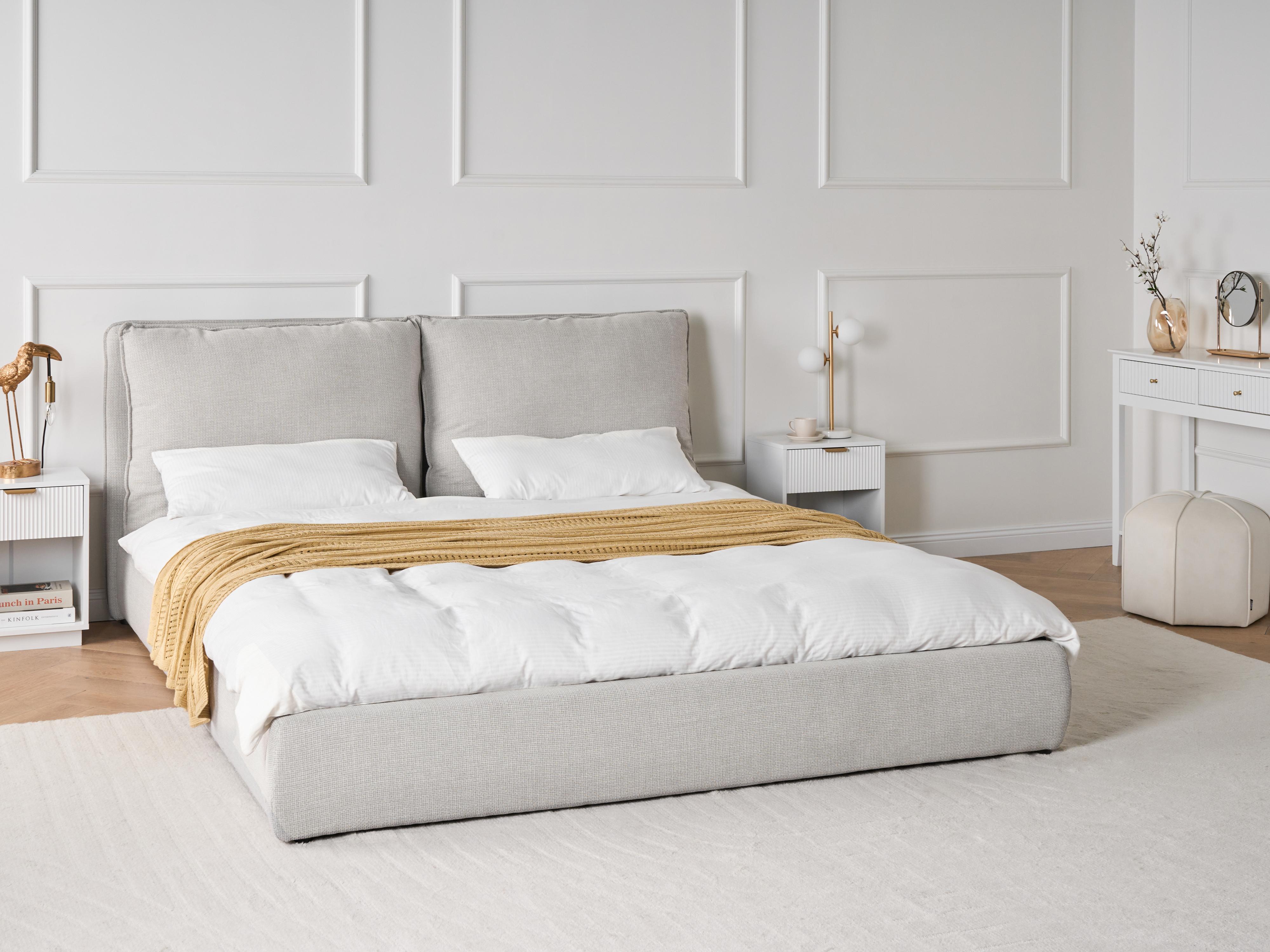 Waterbed Stof BAJONNA 180 x 200 cm Lichtgrijs