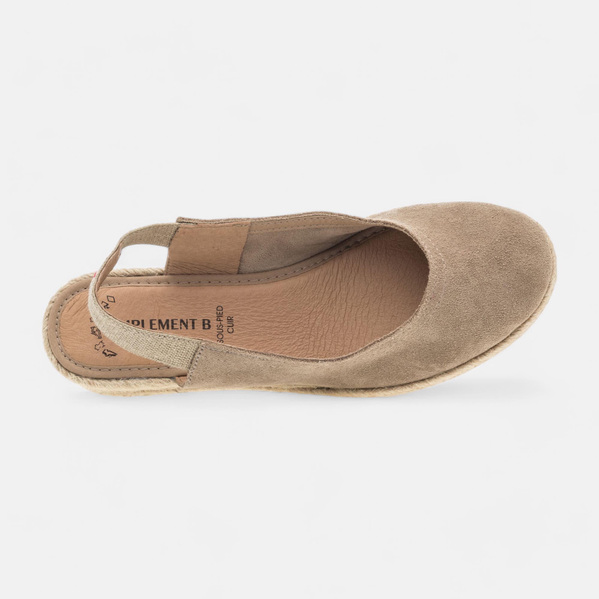 Espadrilles Femme en cuir taupe