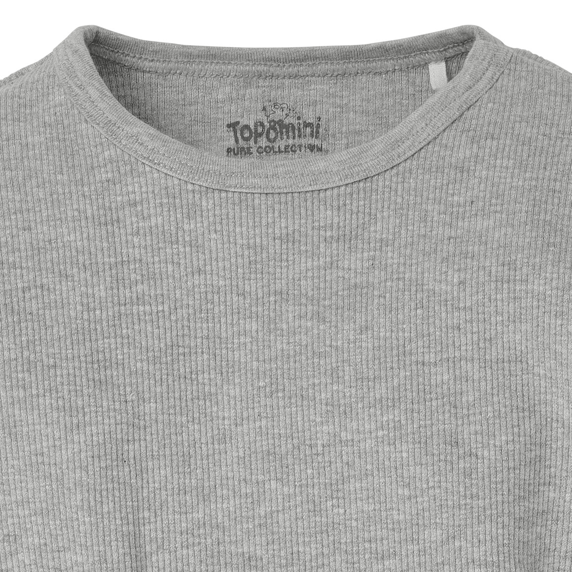 Topomini Pure Collection Newborn Langarmshirt mit Rippstruktur hellgrau