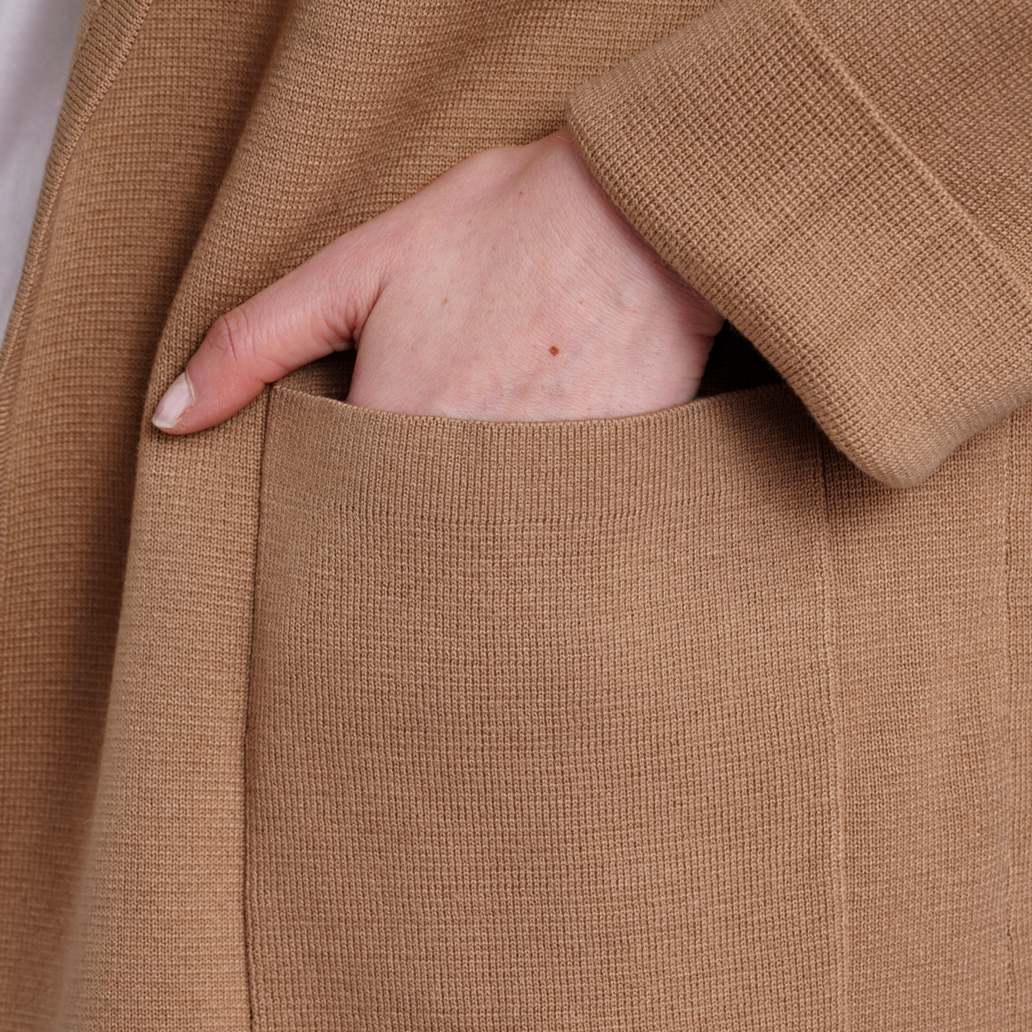 Gina Benotti Damen Strickblazer mit Reverskragen beige