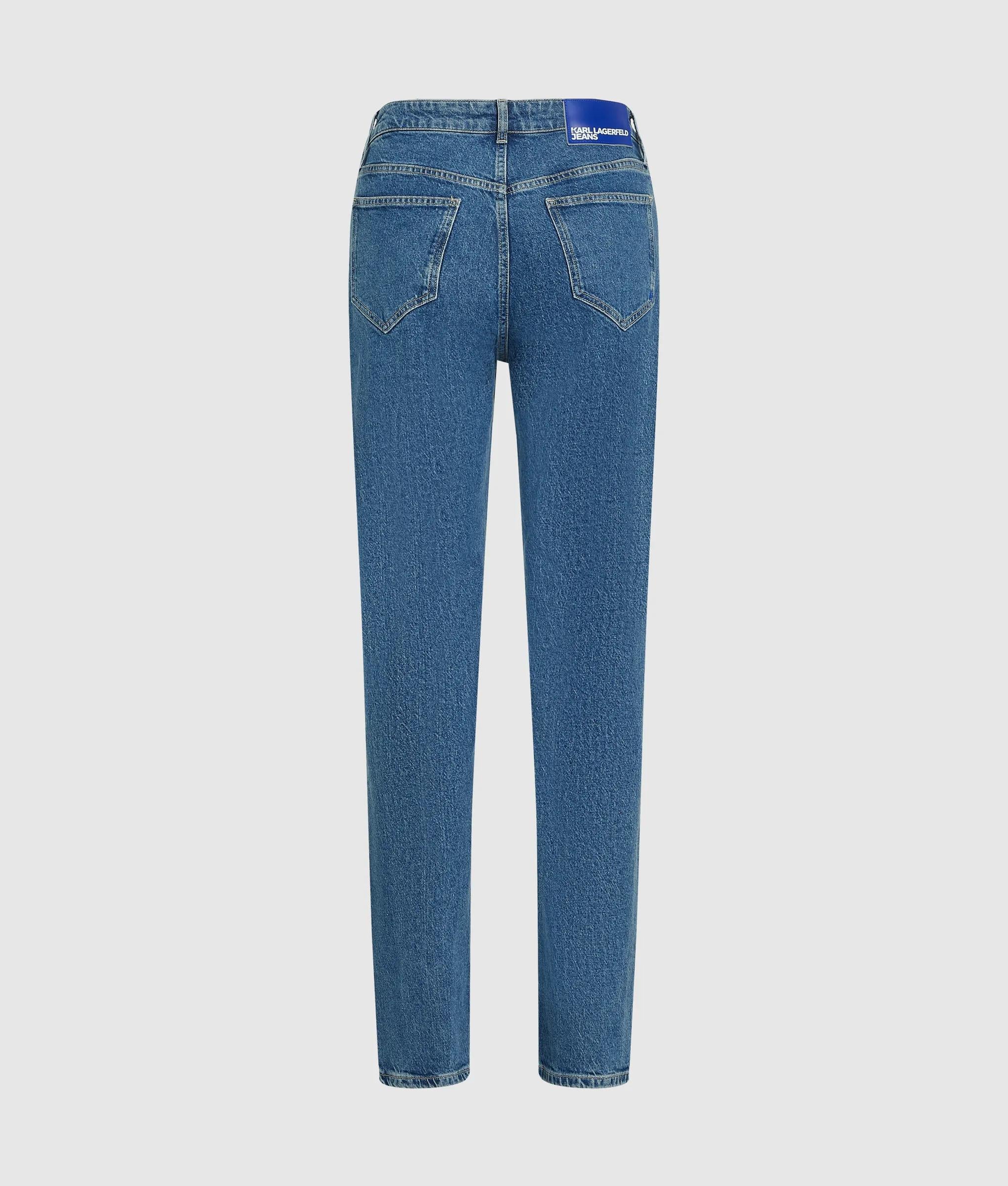 Rechte jeans met hoge taille en stropdasdetail