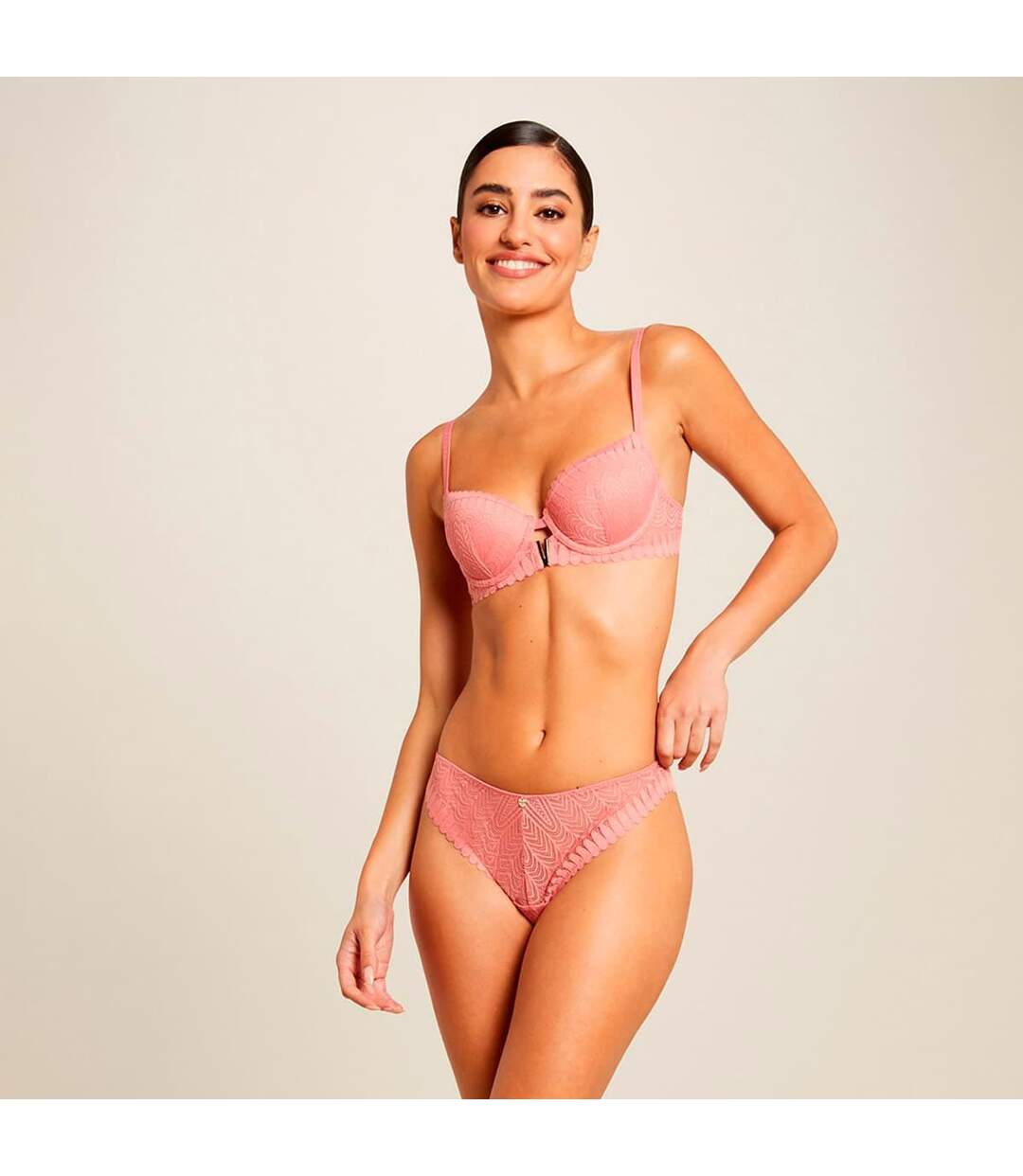 Soutien-gorge ampliforme rose Camille Dentelle