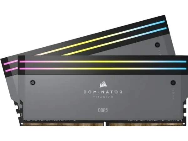 CORSAIR Dominator Titanium RGB - DDR5 - sæt - 64 GB: 2 x 32 GB - DIMM 288-PIN - 6000 MT/s / PC5-48000 - CL30 - 1.4 V - ikke bufferet - ikke-ECC - grå