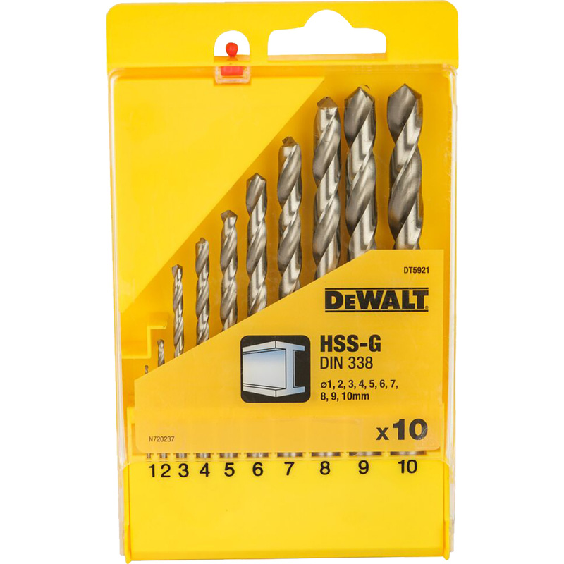 DeWALT HSS-G metaalborenset 10-delig
