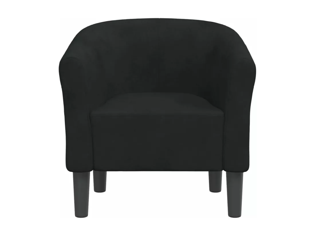 Fauteuil cabriolet noir velours
