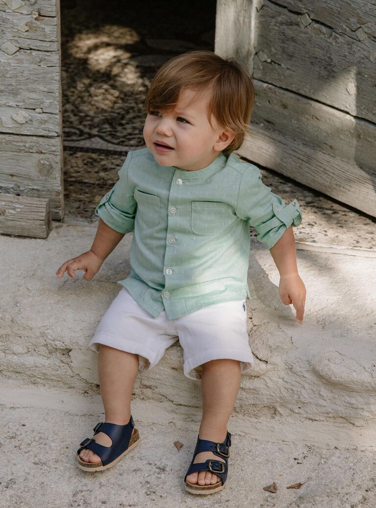 Chemise vert pistache en jacquard