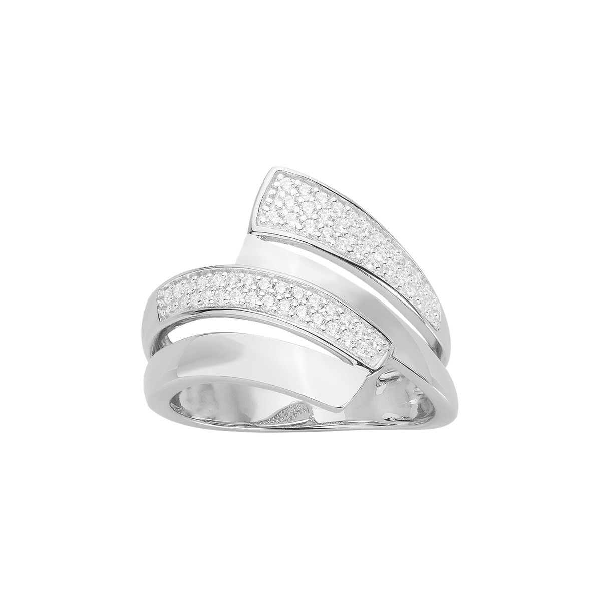 Bague en Argent avec oxyde de zirconium blanc