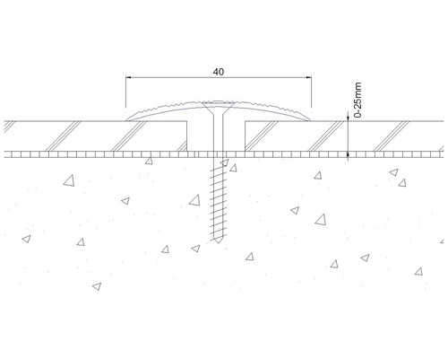 SKANDOR adapterprofiel, zilver geanodiseerd, geperforeerd, 4,5x40x900 mm