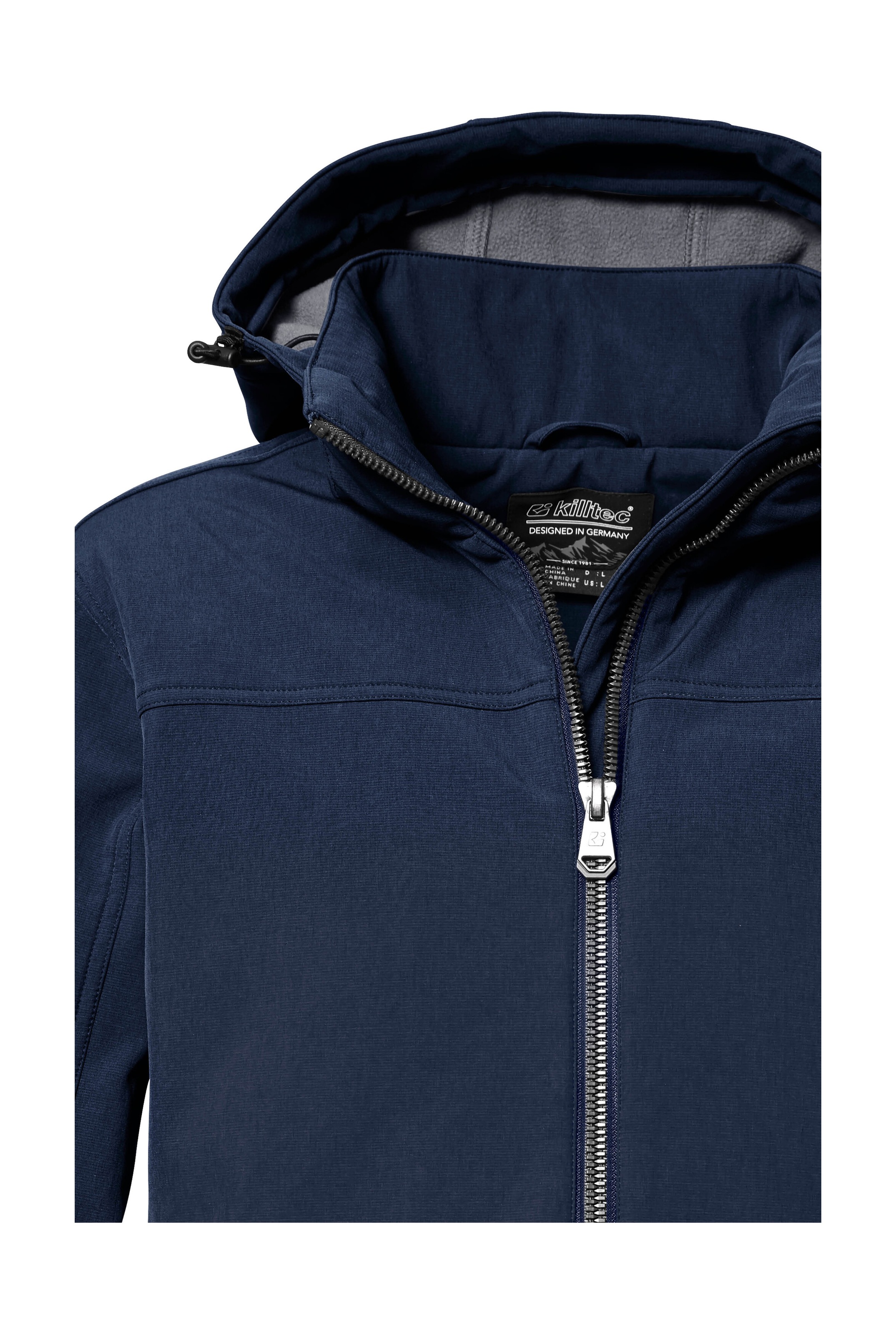 Killtec Softshelljacke »Herren Softshelljacke« Wasserabweisende Softshelljacke mit Fleece, abnehmbarer Kapuze