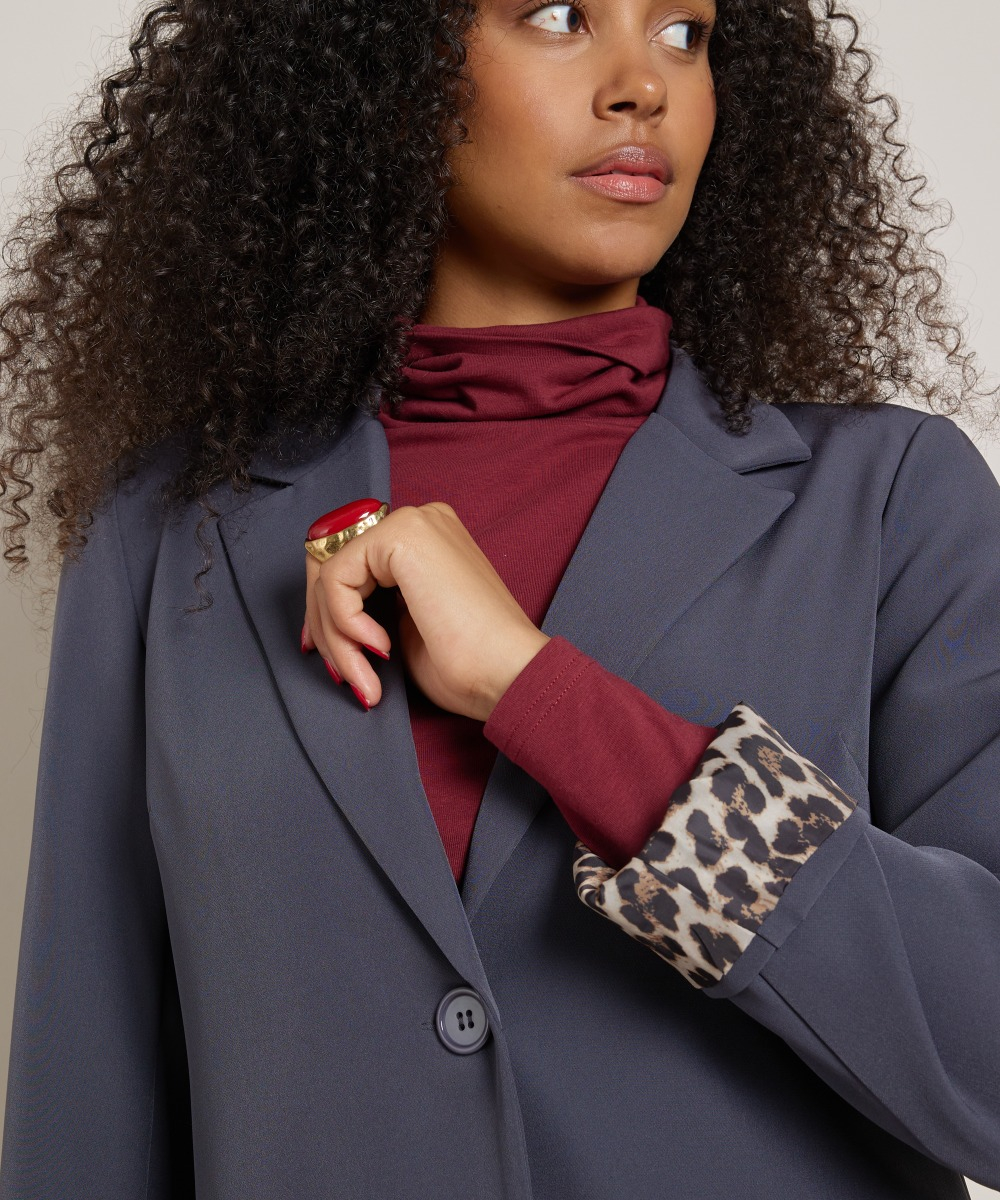uni blazer panterprint voering