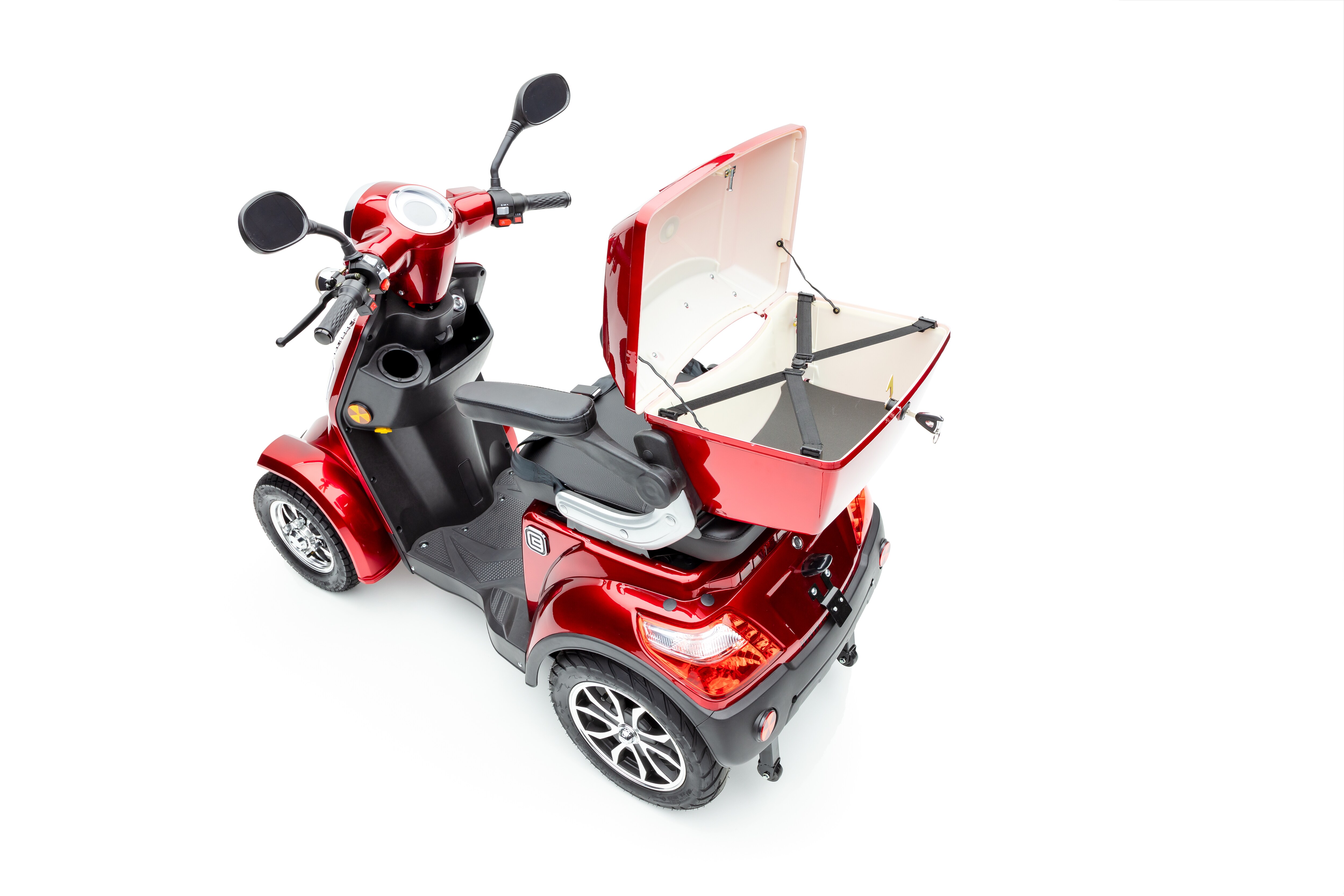 ECONELO J 4000 Vierrad-Elektroroller, bordeaux mit herausnehmbarem Lithium Akku