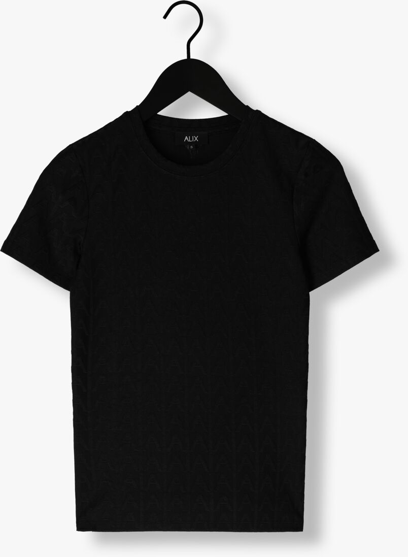 ALIX THE LABEL zwarte alix the label t-shirt ladies knitted a jacquard t-shirt