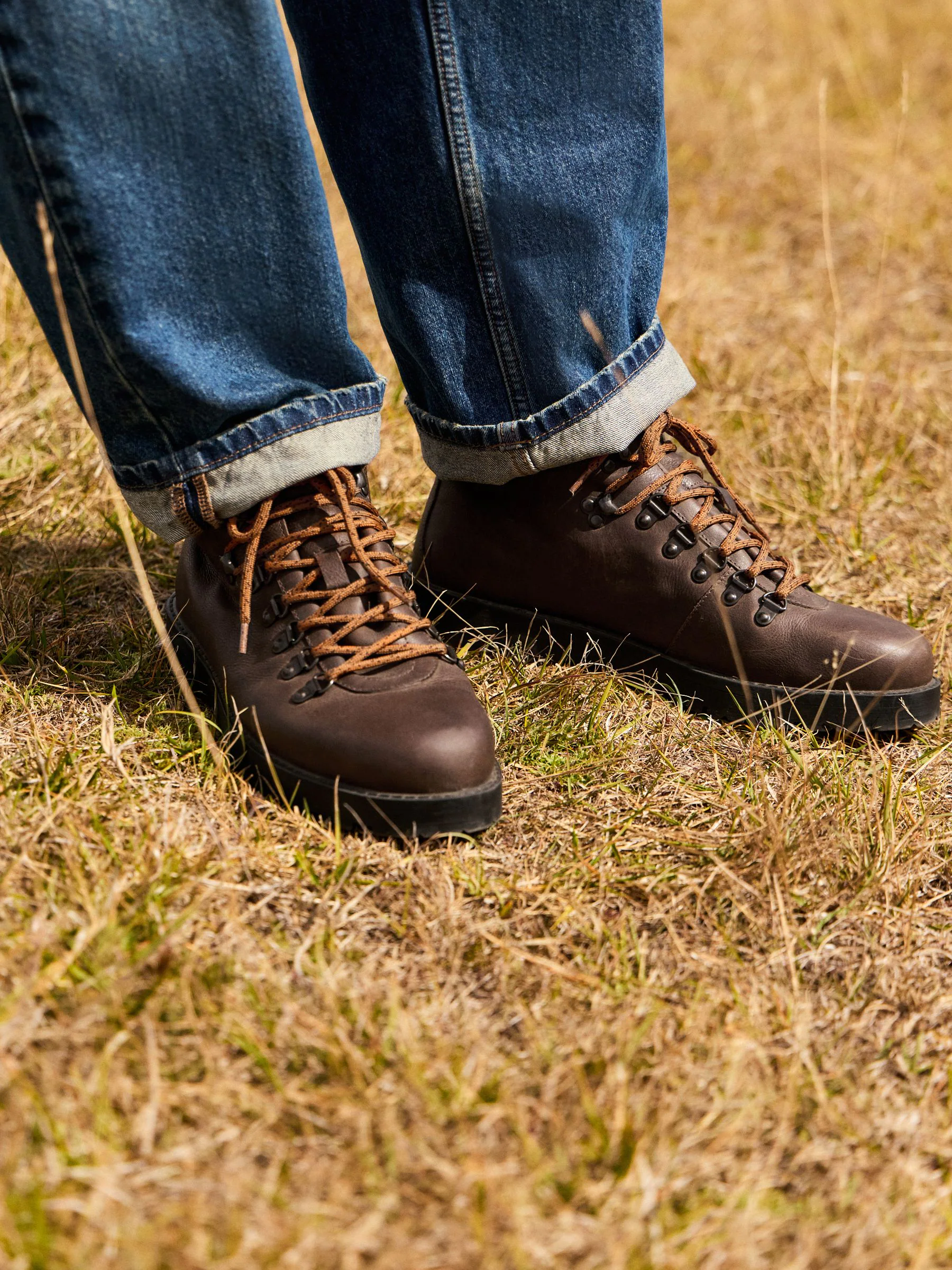 Bruin - Leren wandelschoenen