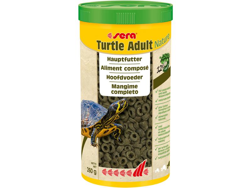 sera Hauptfutter Turtle Adult Nature, 1000 ml, 260g Alleinfuttermittel für Landschildkröten und adulte Wasserschildkröten