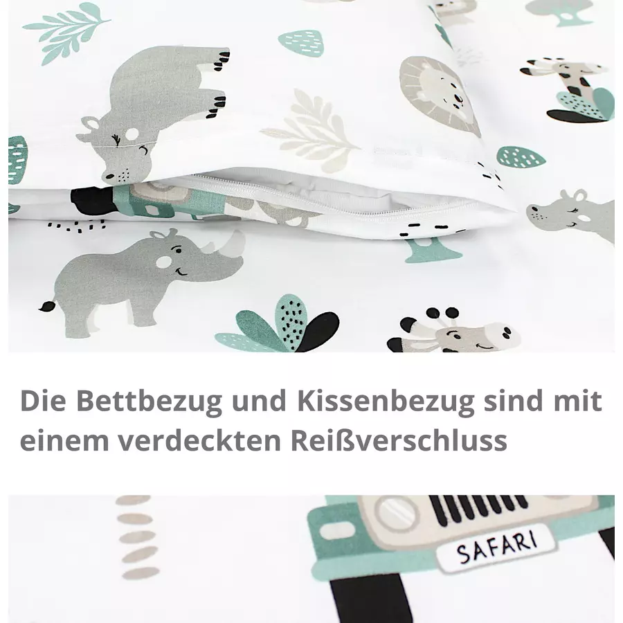 TupTam Kinder Bettwäsche Set 2-tlg grüngrau
