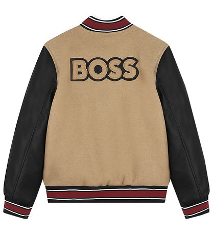 BOSS Jacke - Wolle - Cookie m. Schwarz/Rot