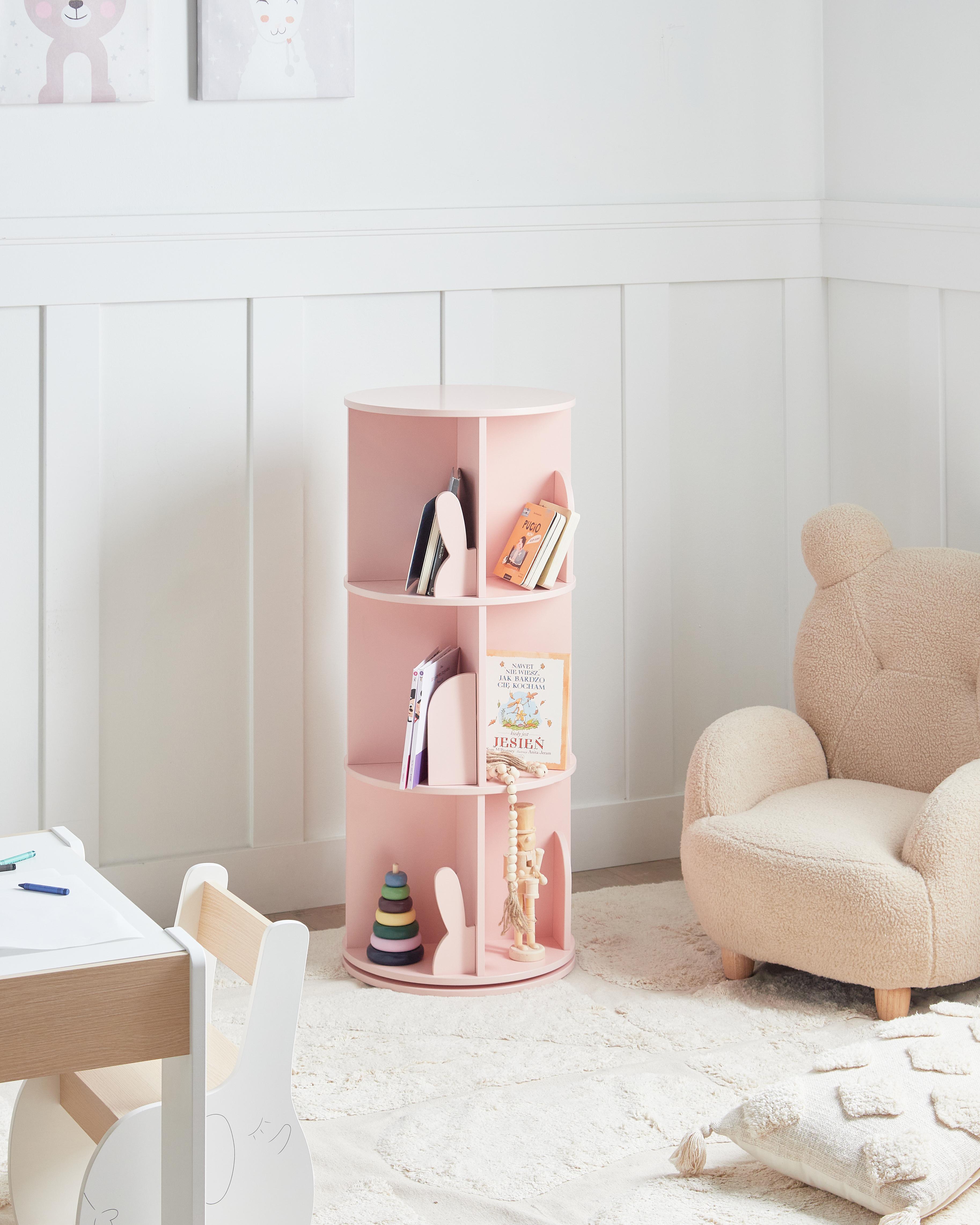 Draaibare boekenplank CANEY 94 cm Pastelroze