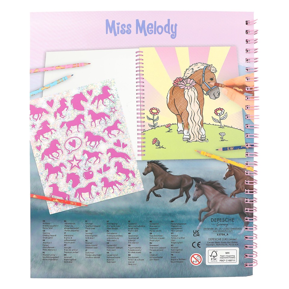 Miss Melody -Malebog m/pailletter