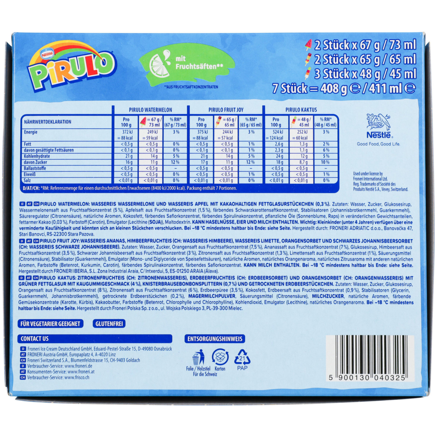 Frisco Pirulo Fruity Mix 7 Stück