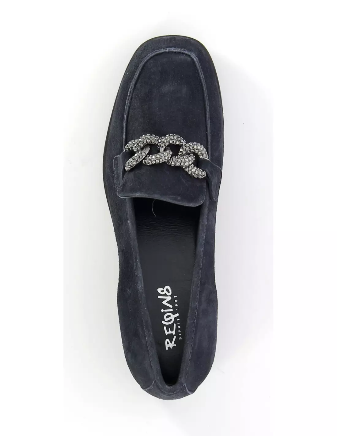 REQINS NORA CUIR VELOURS - Mocassins & bateaux Nuit