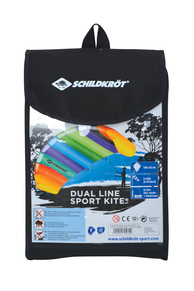 Schildkröt Funsports - Dual Line SPORT KITE 1.6, incl. Carrybag, Rainbow