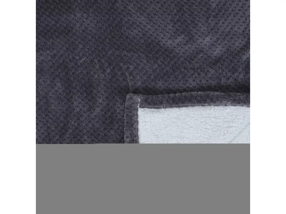 Plaid Nid Abeille Gris Sherpa Xxl 180x220cm M3