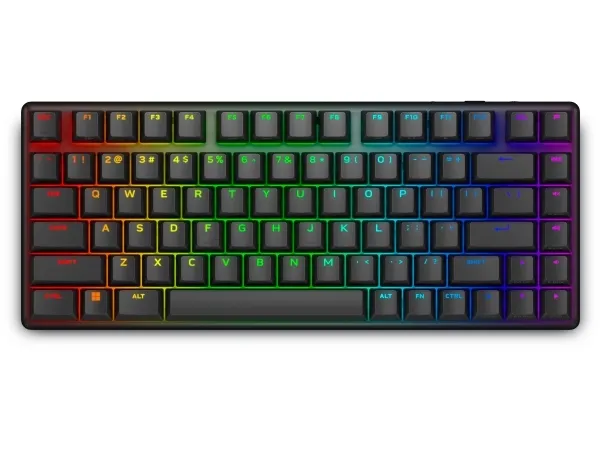 Alienware Pro Wireless Gaming Keyboard - Tastatur - 75% - compact TKL - AlienFX per-nøgle RGB/16,8 millioner farver - trådløs - 2.4 GHz, Bluetooth 5.1, USB - QWERTY - USA - tastkontakt: Alienware Linear Mechanical Switches (hot-swapbar) - Dark Side o