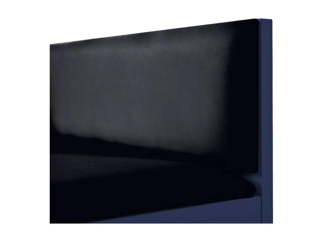 Meuble à chaussures - avec banquette et 2 compartiments - avec poignées et pieds en métal - style moderne - Bleu